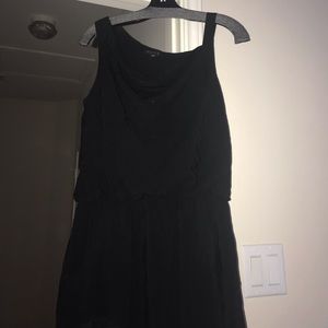 Theory black asymmetrical neck dress